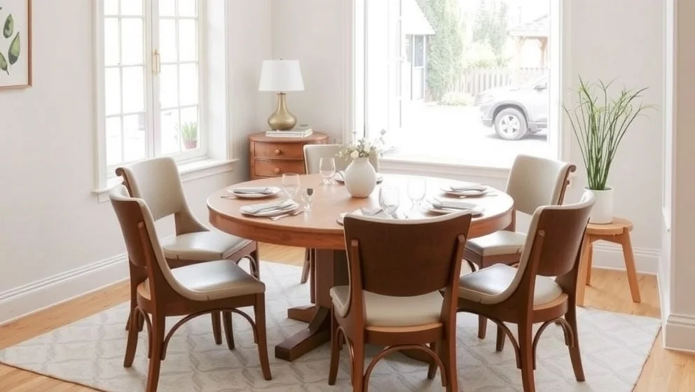 Runt matbord för 6 personer som passar hemmet